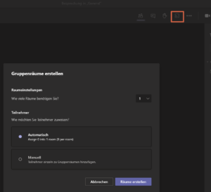 Teams – Breakout-Räumen